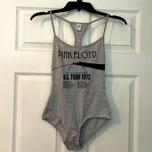 JUNIORS PINK FLOYD SPAGHETTI STRAP BODY SUIT :  SIZE MEDIUM